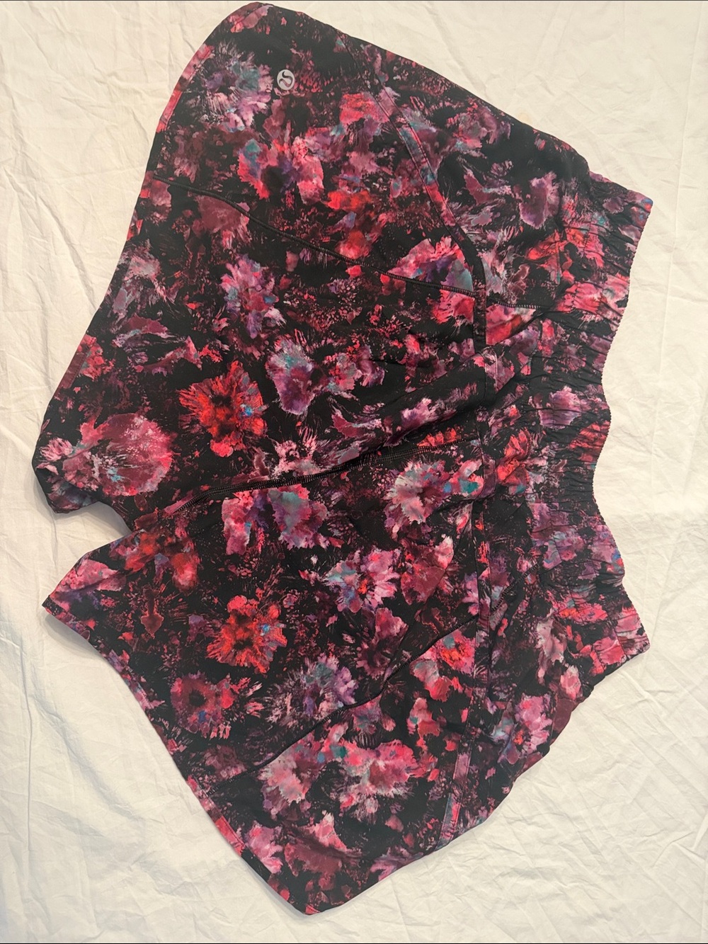 lululemon athletica Black Floral Athletic Shorts - Picture 2 of 3